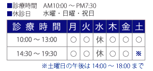 診療時間/休診日